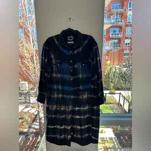 Opening ceremony long plaid shirt jacket